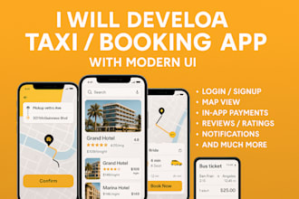 develop taxi booking app flight booking app for ios and android like uber careem