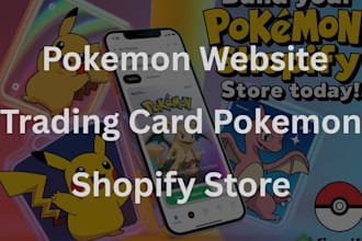 design carrd website,pokemon website, trading card shopify store,sports card,tcg