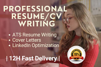 professionally write and provide your resume, cover letter and linkedin profile