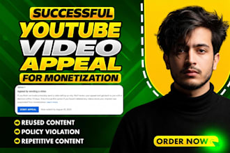 make successful appeal video and recover youtube monetization