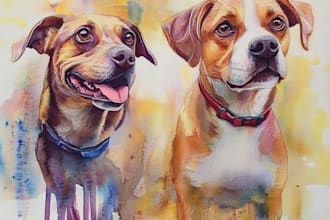 paint stunning watercolor pet portrait