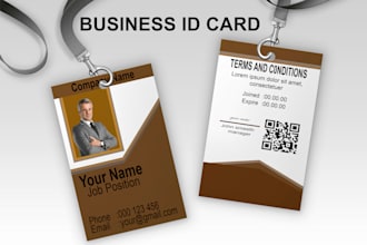 design professional id cards and name cards with qr and barcode