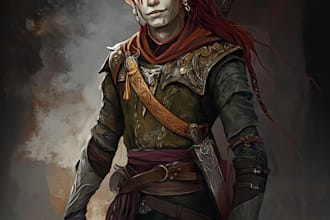 create dnd character art illustration, dnd party, fantasy, game art, sheet