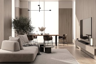 do 3d modelling home decor house interior furniture layout exterior 3d rendering