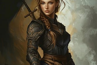 draw a stunning dnd character art illustration for you