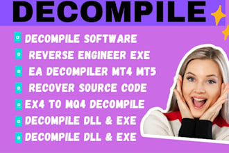 do decompile software reverse engineer ea or executable and provide source code
