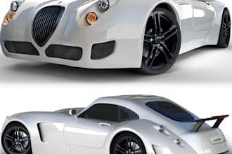 3dprint,sculpt3d wiesmann car,glb vehicles model,2ddraw to 3d car,cgi render,gta
