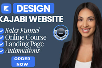 build kajabi website, design kajabi sales funnel landing page, online course