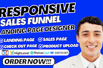 design or redesign thrivecart sales funnel, landing page checkout,bump offer