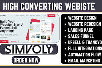 build high converting simvoly landing page salesfunnel website design