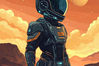 create a sci fi character illustration