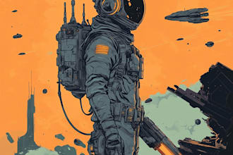 make a sci fi character illustration or sci fi character art