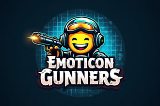 design unique emoticon gunner logo with unlimited revisions