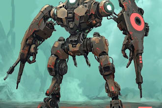 draw high quality robot, mecha concepts