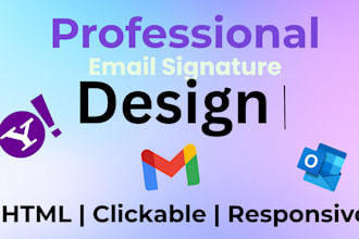 design a professional HTML email signature for you