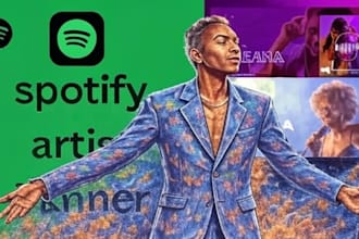 do engaging banner for music artist or podcast, spotify banner, spotify, youtube