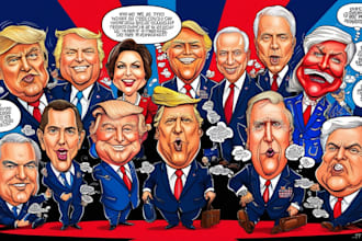 draw political caricature and cartoon