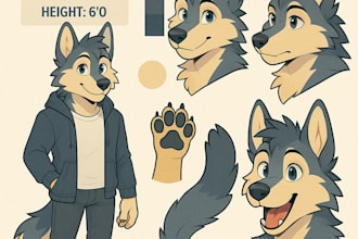 draw a reference sheet, fursona furry sheet nsfw furry art furry reference sheet