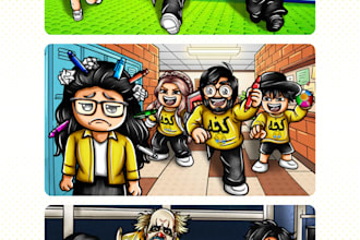 draw custom cartoon illustrations for childrens stories and youtube thumbnails