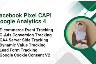 setup facebook pixel conversion API, meta pixel,capi, ga4 ecommerce tracking