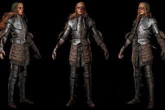 ue5 3d game character, metahuman model, vrm avater, 3d weapon, sculpt3d, rig3d