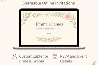 create a beautiful online wedding invitation website