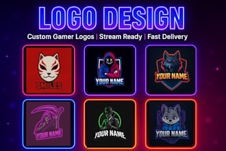 design gaming mascot character logo for twitch, youtube