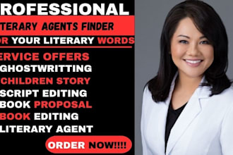 find literary agent for fiction book, movie script, children book, screenplay