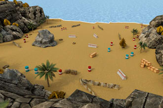design lowpoly 3d environment for mobile games