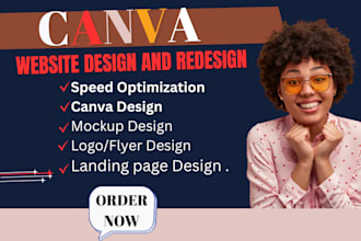 canva website design canva website one landing page logo mockup redesign