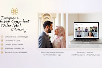 complete your online nikah as certified imam with witness, wali and certificate