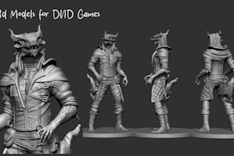 create 3d characters models for printing or digital tabletop games ex dnd