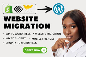 migrate wix to wordpress, shopify migration, wordpress migration, wix booking