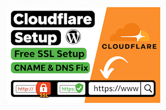 configure cloudflare CDN,optimize page caching, SSL and resolve any website