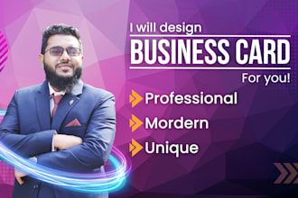 design a professional, modern, and unique business card