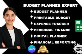 design custom budget and finance planners, trackers, and templates using canva