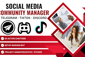 do social media community manager for telegram discord tiktok moderator