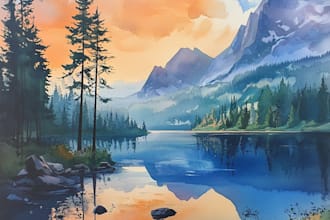 hand paint a watercolor or acrylic landscape