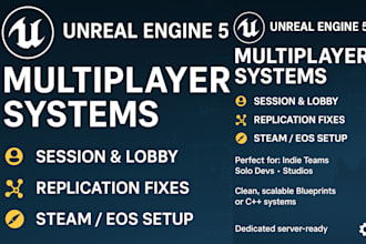 fix or build multiplayer systems for your ue5 game fps game rpg game blueprint
