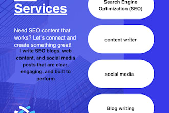 write SEO blog posts, website content, and social media captions