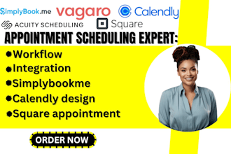 setup acuity,  vagaro, calendly, simplybook me, and square appointment