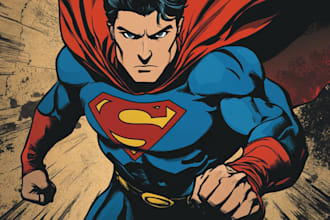 draw your superhero character in comic style