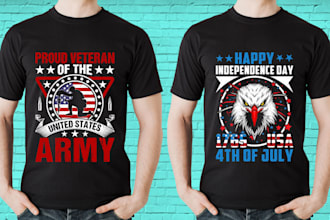 create flag, military veteran and USA patriotic t shirt design