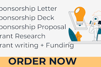 design sponsorship pitch deck, sponsorship proposal, sponsorship grant letter