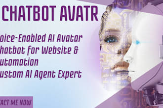 build ai chatbot avatar with voice, custom ai agent for website and automation