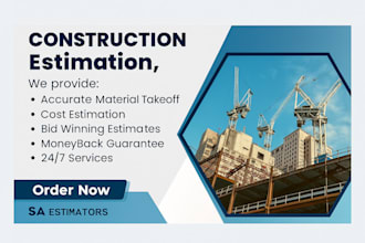 cost estimation, quantity takeoff, and material takeoff