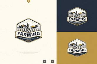 design lawncare landscape garden mowing farm irrigation agriculture logo