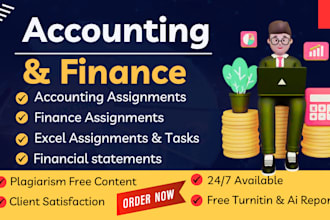 do accounting and finance assignments, excel and financial analysis projects