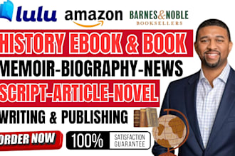 ghostwrite, research history ebook, american history, memoir, history script