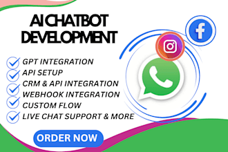 do ai chatbot for fb, instagram and whatsapp api gpt, manychat bot automation